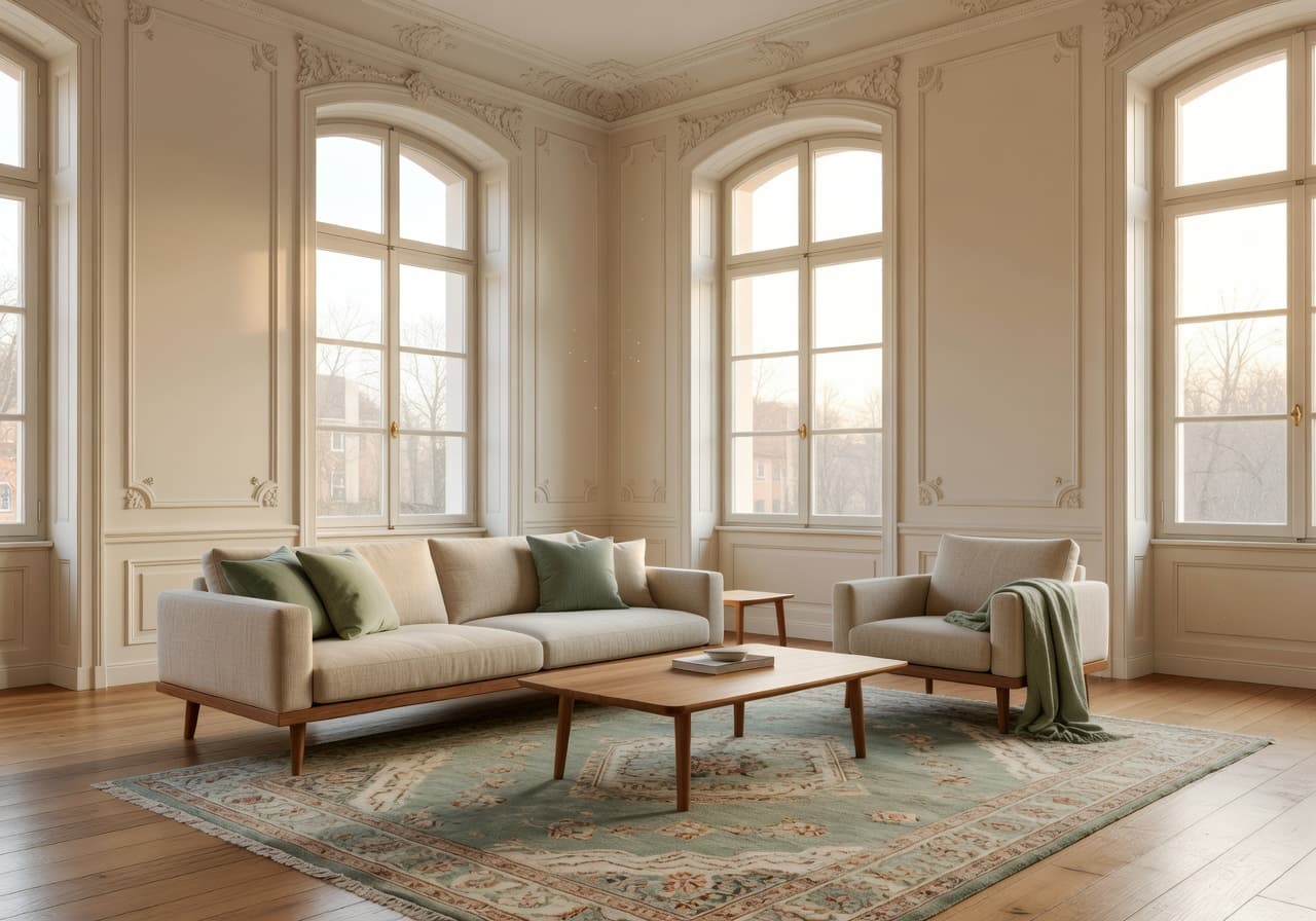 Altbauwohnung in Basel oder Bern – KI Raumgestaltung mit DecorAI