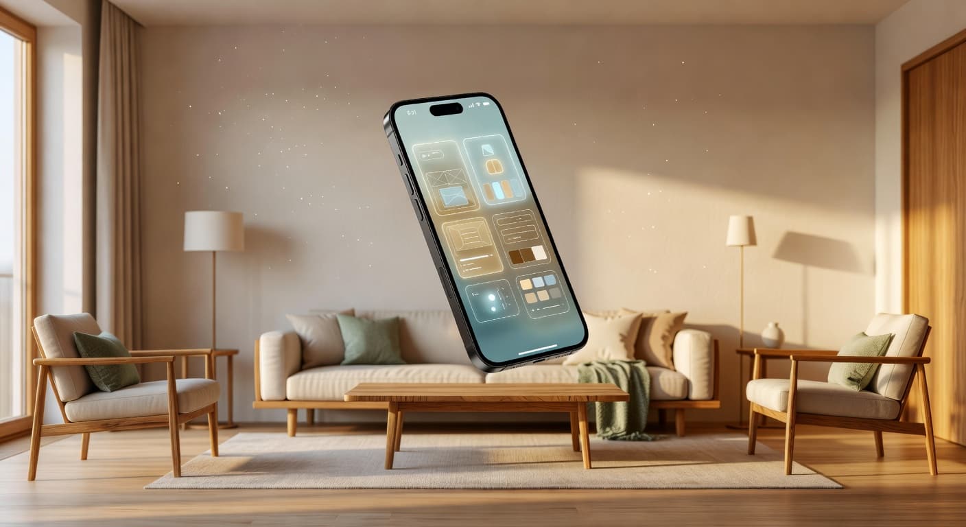 Schweizer Wohnzimmer mit KI Innendesign – DecorAI herunterladen