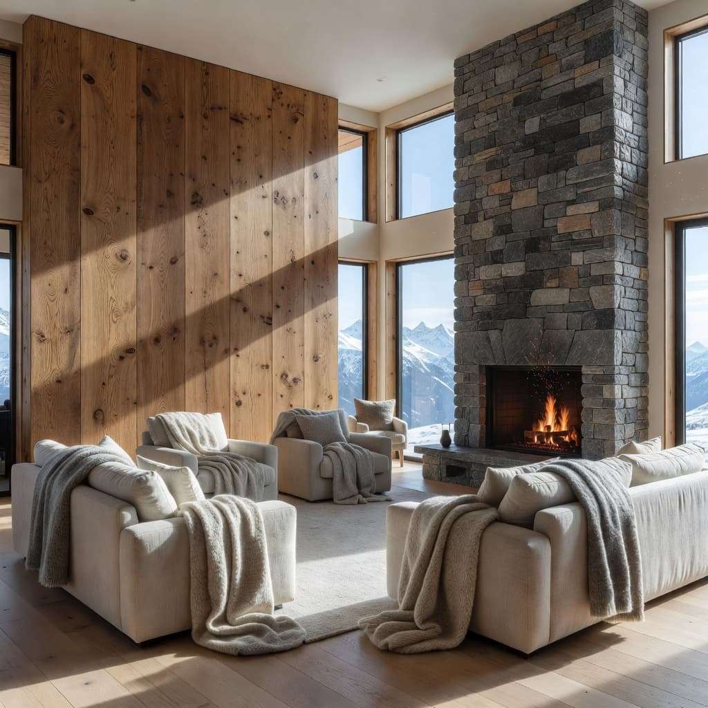 KI Einrichtungsstil Alpine Modern – DecorAI Schweiz